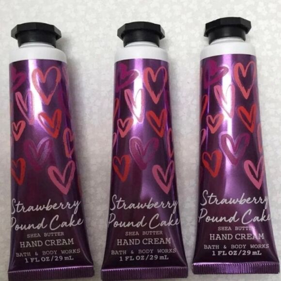 Bath and Body Works Strawberry Pound Cake Hand Cream Qty- 3 - 1 Fl oz - Picture 1 of 2